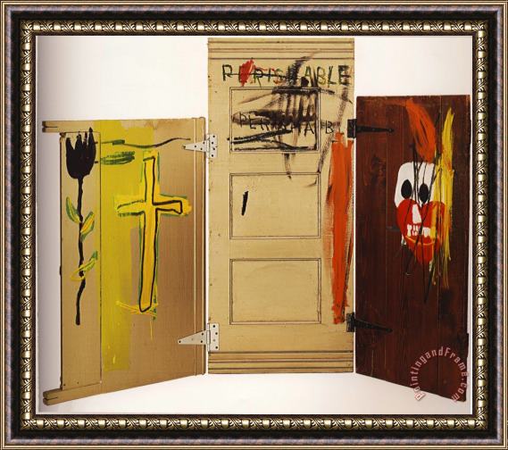 Jean-michel Basquiat Gravestone Framed Painting