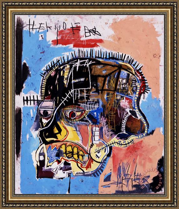 Jeanmichel Basquiat Head Framed Painting for sale