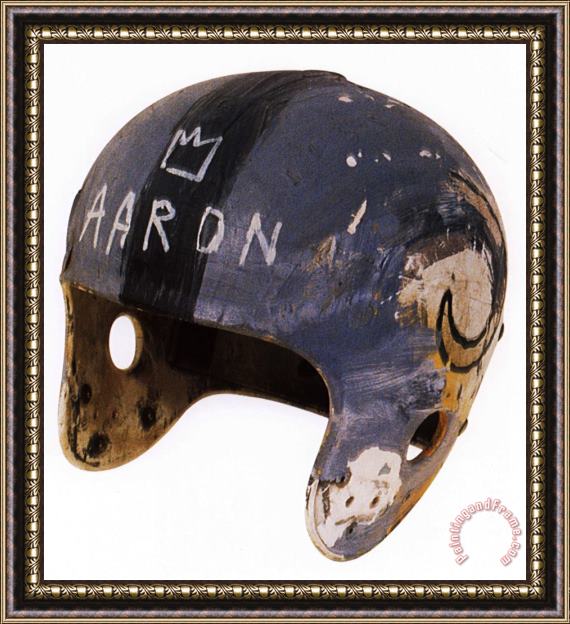 Jean-michel Basquiat Helmet 1 Framed Painting