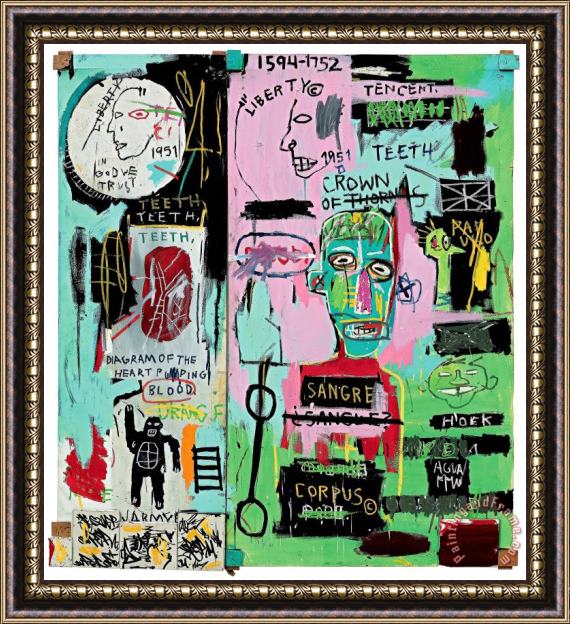 Jean-michel Basquiat In Italian Framed Print