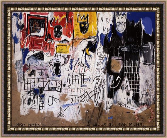 Jean-michel Basquiat Net Weight Framed Painting