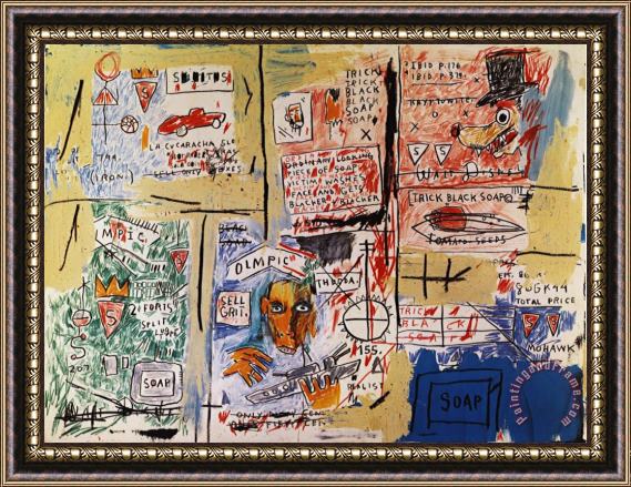 Jean-michel Basquiat Olympic Framed Painting