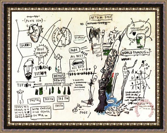Jean-michel Basquiat Titian Framed Print