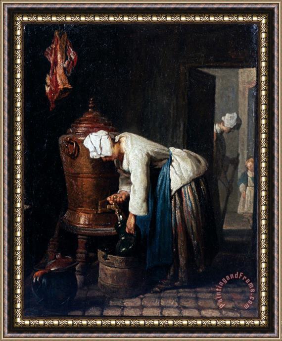 Jean-Simeon Chardin Woman Drawing Water at The Cistern Framed Painting