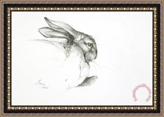 Jeanne Maze Study Of A Rabbit Framed Painting