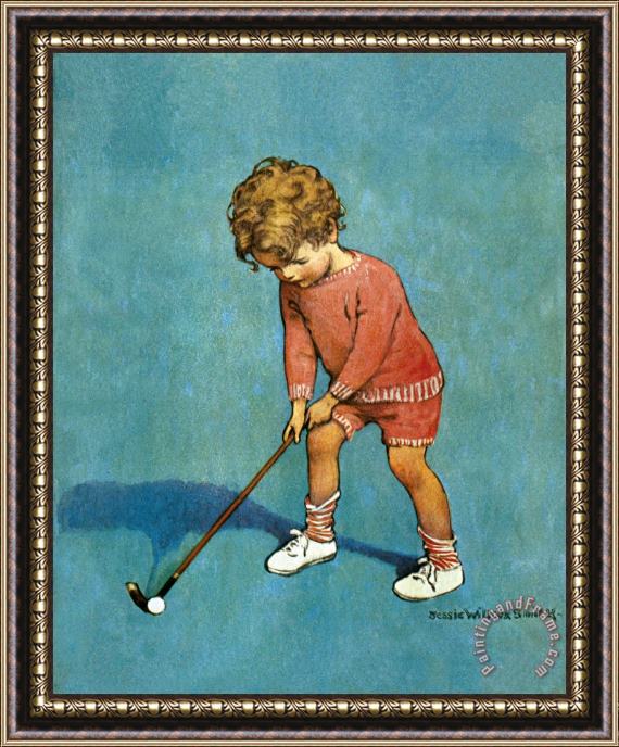 Jessie Willcox Smith I Can Play Golf! Framed Painting