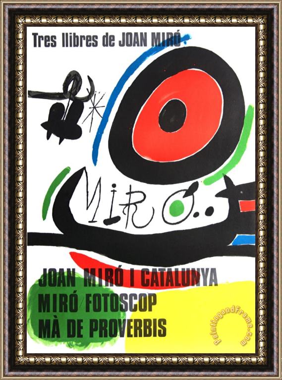 Joan Miro Tres Libres De Joan Miro Barcelona 1970 Framed Print