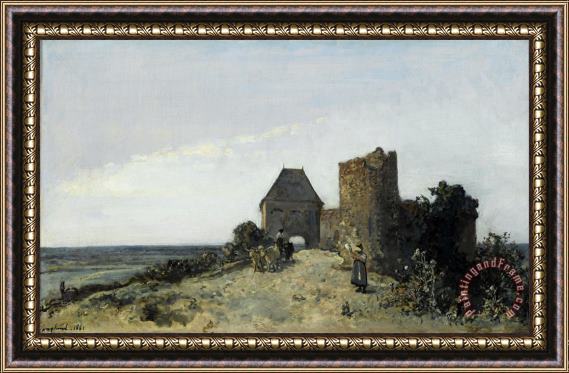 Johan Barthold Jongkind Ruins of The Rosemont Castle Framed Painting