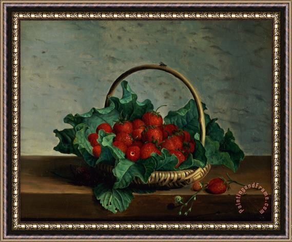 Johan Laurents Jensen  Basket of Strawberries Framed Painting