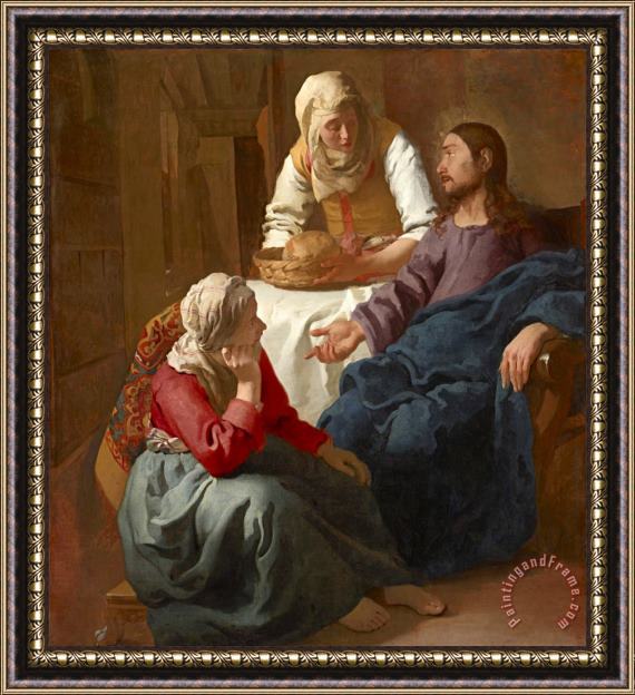 Johannes Vermeer Christ in The House of Martha And Mary Framed Print