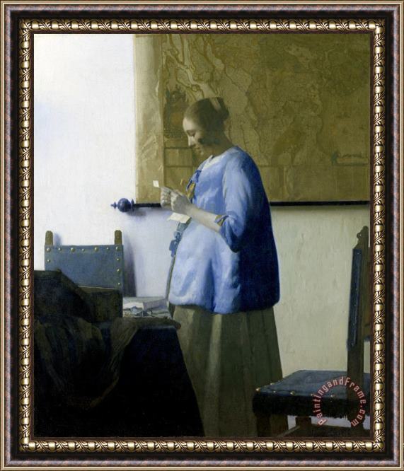 Johannes Vermeer Woman Reading a Letter Framed Painting