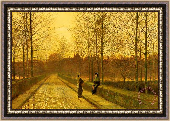 John Atkinson Grimshaw In the Golden Gloaming Framed Painting
