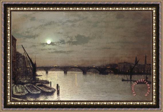 John Atkinson Grimshaw London Bridge 1883 Framed Painting