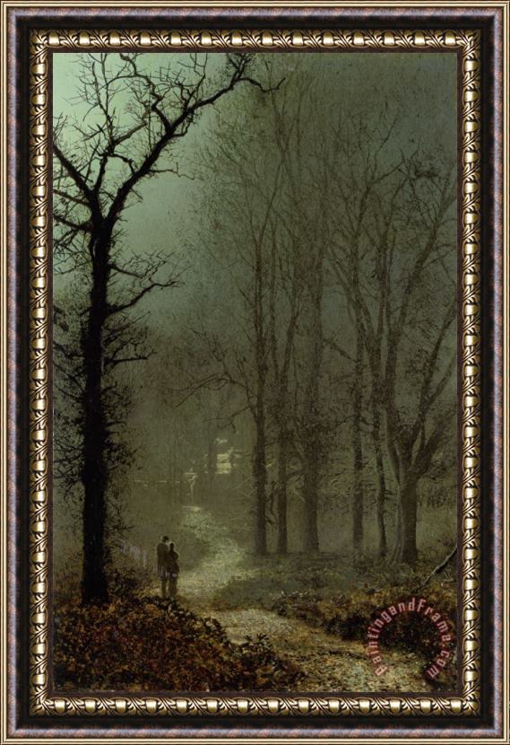 John Atkinson Grimshaw Lovers in a Wood Framed Painting