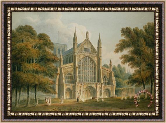 John Buckler Winchester Cathedral Framed Painting