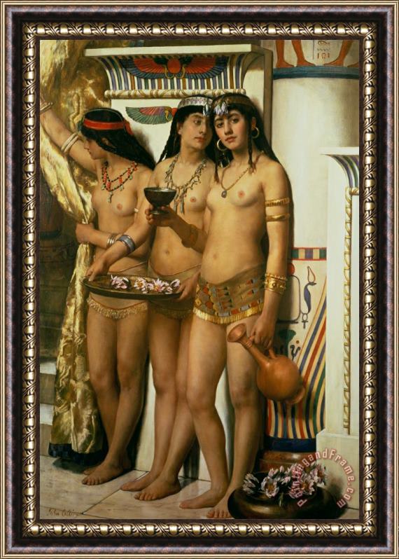 John Collier The Handmaidens of Pharaoh Framed Painting