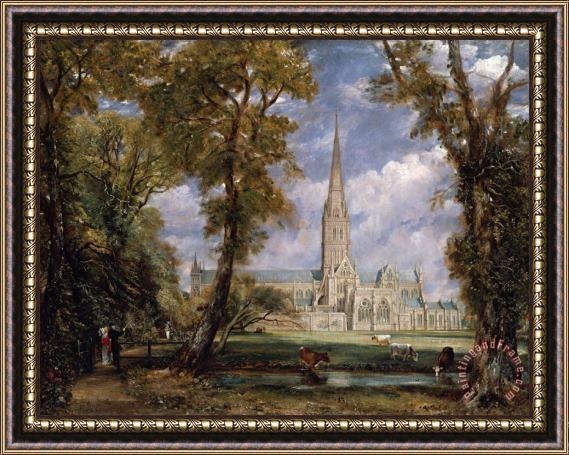 John Constable Salisbury Cathedral From The Bishops' Grounds Framed Painting