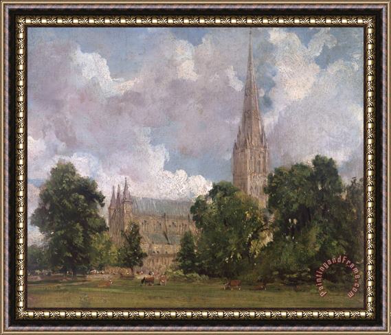 John Constable Salisbury Cathedral from the south west Framed Painting