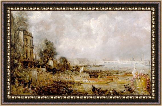 John Constable The Opening of Waterloo Bridge Framed Painting