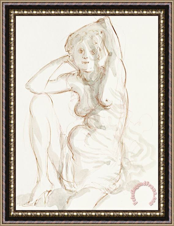 John Currin Draped Figure Framed Painting