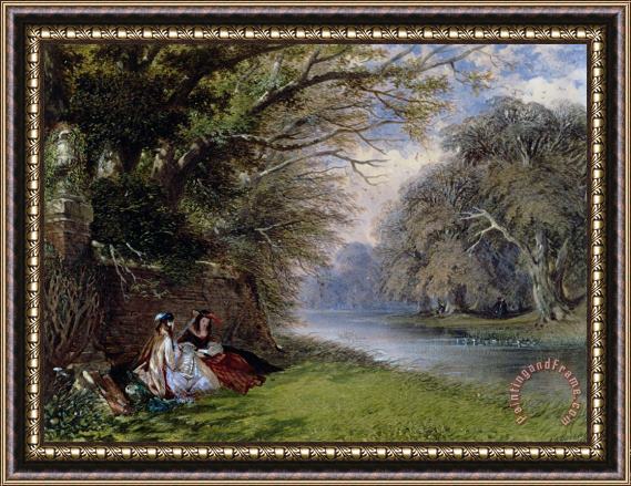 John Edmund Buckley Young ladies by a river Framed Print