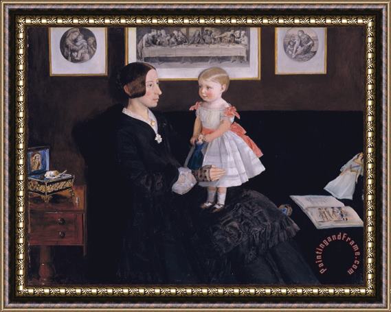 John Everett Millais Mrs James Wyatt Jr And Her Daughter Sarah Framed Painting