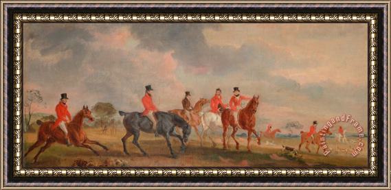 John Ferneley The Quorn Hunt a Sketch of The Artist And His Friends Moving Off Framed Print
