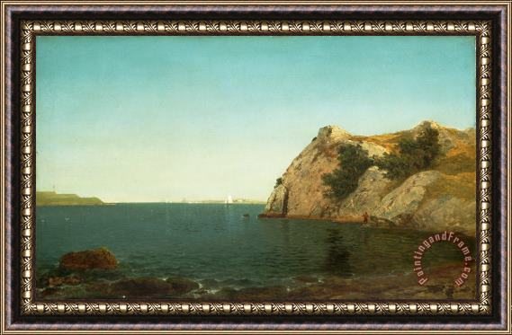 John Frederick Kensett Beacon Rock Newport Harbour Framed Print