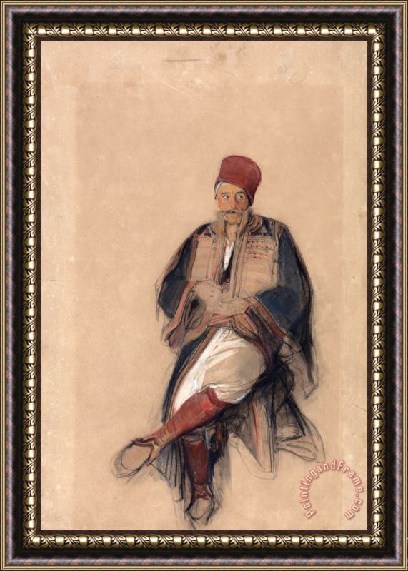 John Frederick Lewis Seated Turk Framed Print