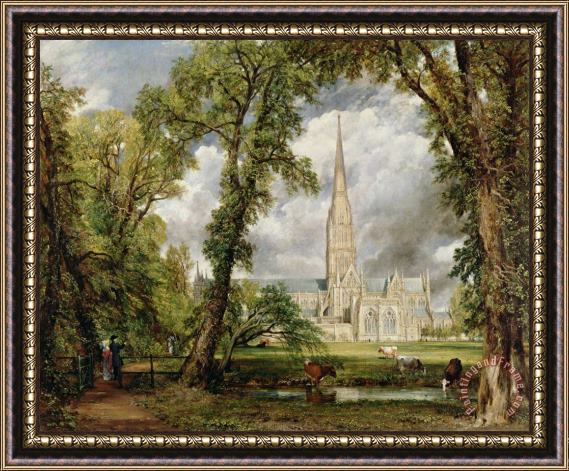 John Glover View of Salisbury Cathedral from the Bishop's Grounds Framed Print