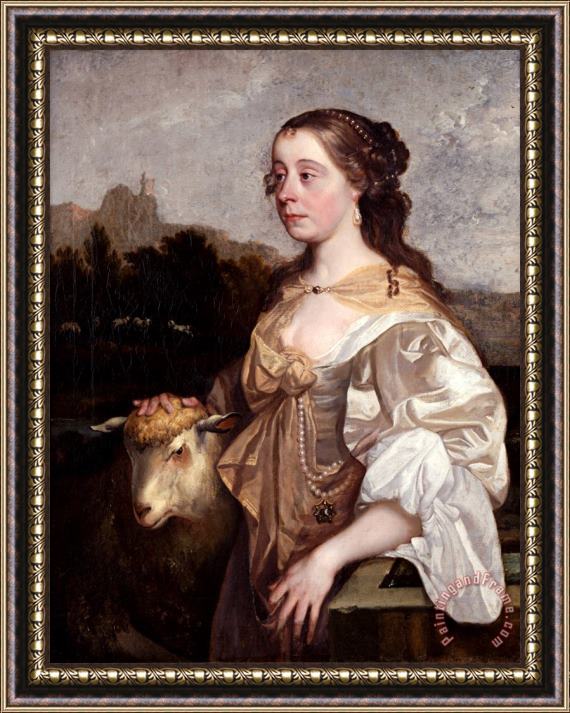 John Greenhill A Lady As a Shepherdess Framed Painting
