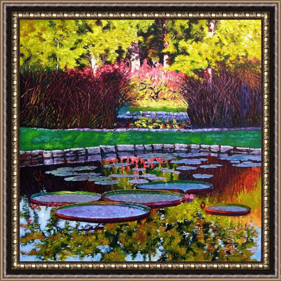 John Lautermilch Garden Ponds - Tower Grove Park Framed Painting