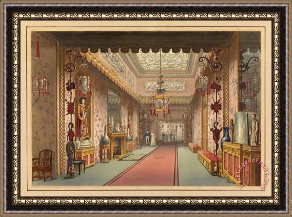 John Nash Chinese Gallery As It Was, Plate Xv in Illustrations of Her Majesty's Palace at Brightonprinted B Framed Print