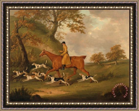 John Nost Sartorius Huntsman And Hounds Framed Painting