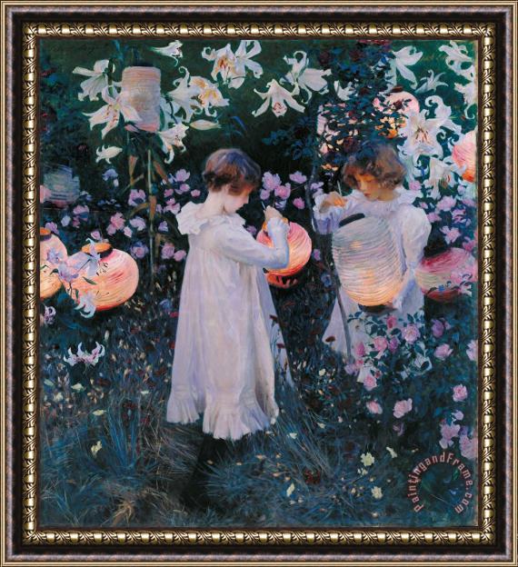 John Singer Sargent Carnation, Lily, Lily, Rose Framed Painting