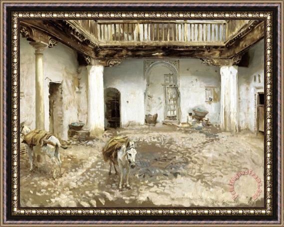 John Singer Sargent Moorish Courtyard Framed Painting