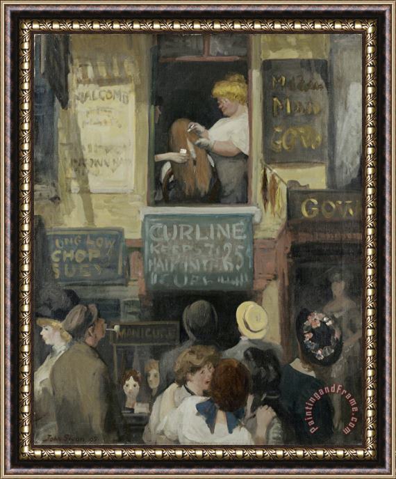 John Sloan Hairdresser's Window Framed Painting