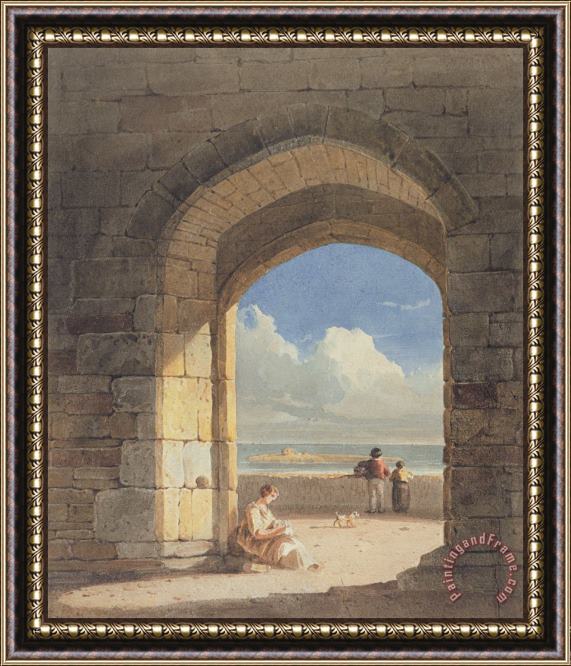 John Varley An Arch at Holy Island - Northumberland Framed Painting