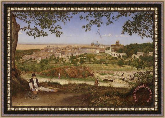 John William Inchbold Ariccia, Near Rome, Italy Framed Painting