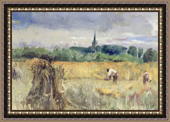 John William Inchbold Harvest Field at Stratford upon Avon Framed Print