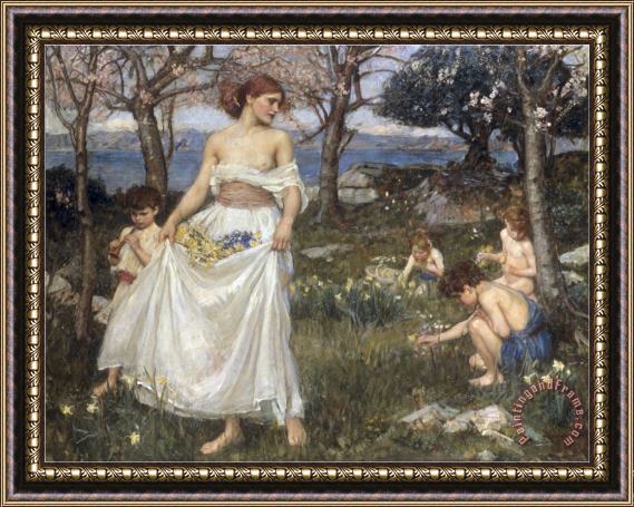 John William Waterhouse A Song of Springtime 1913 Framed Painting
