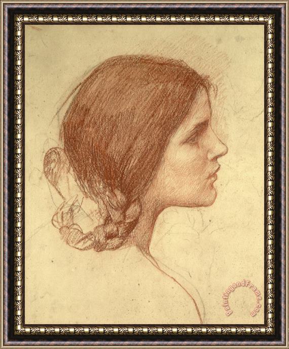 John William Waterhouse Head of a Girl Framed Print