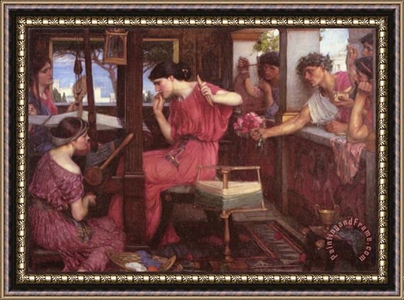 John William Waterhouse Penelope And The Suitors Framed Print