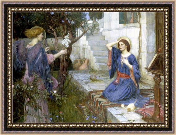 John William Waterhouse The Annunciation C 1914 Framed Painting