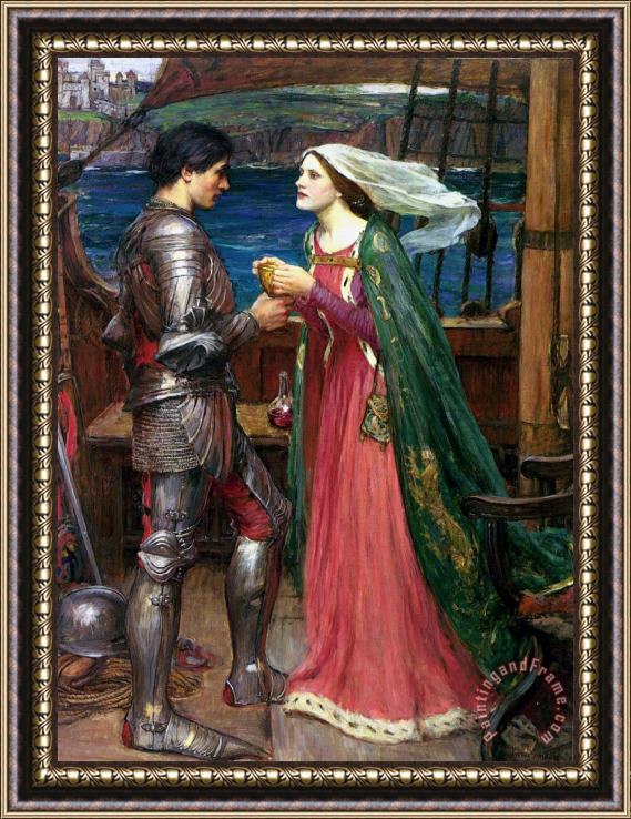 John William Waterhouse Tristan And Isolde with The Potion Framed Print