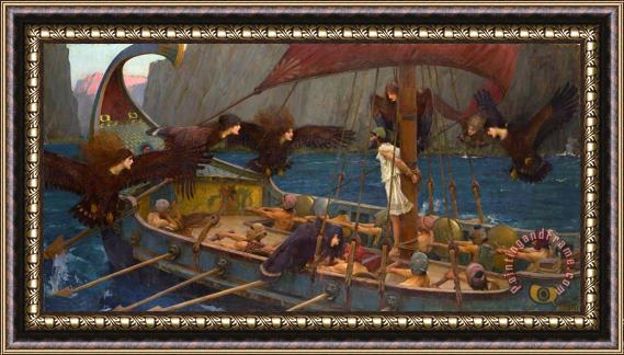 John William Waterhouse Ulysses And The Sirens Framed Print