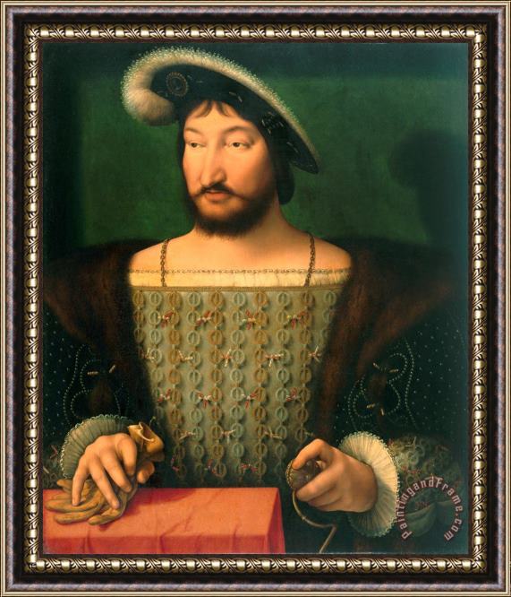 Joos van Cleve Portrait of Francis I, King of France (ca. 1532 1533) Framed Painting