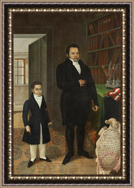 Jose Gil de Castro Mariano Alejo Alvarez And His Son Framed Painting