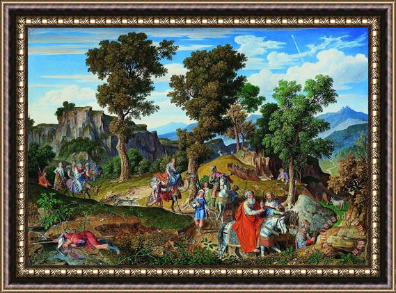 Joseph Anton Koch Serpentara Landscape with The Procession of The Magi Framed Painting