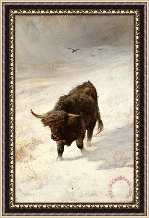 Joseph Denovan Adam Black Beast Wanderer Framed Painting